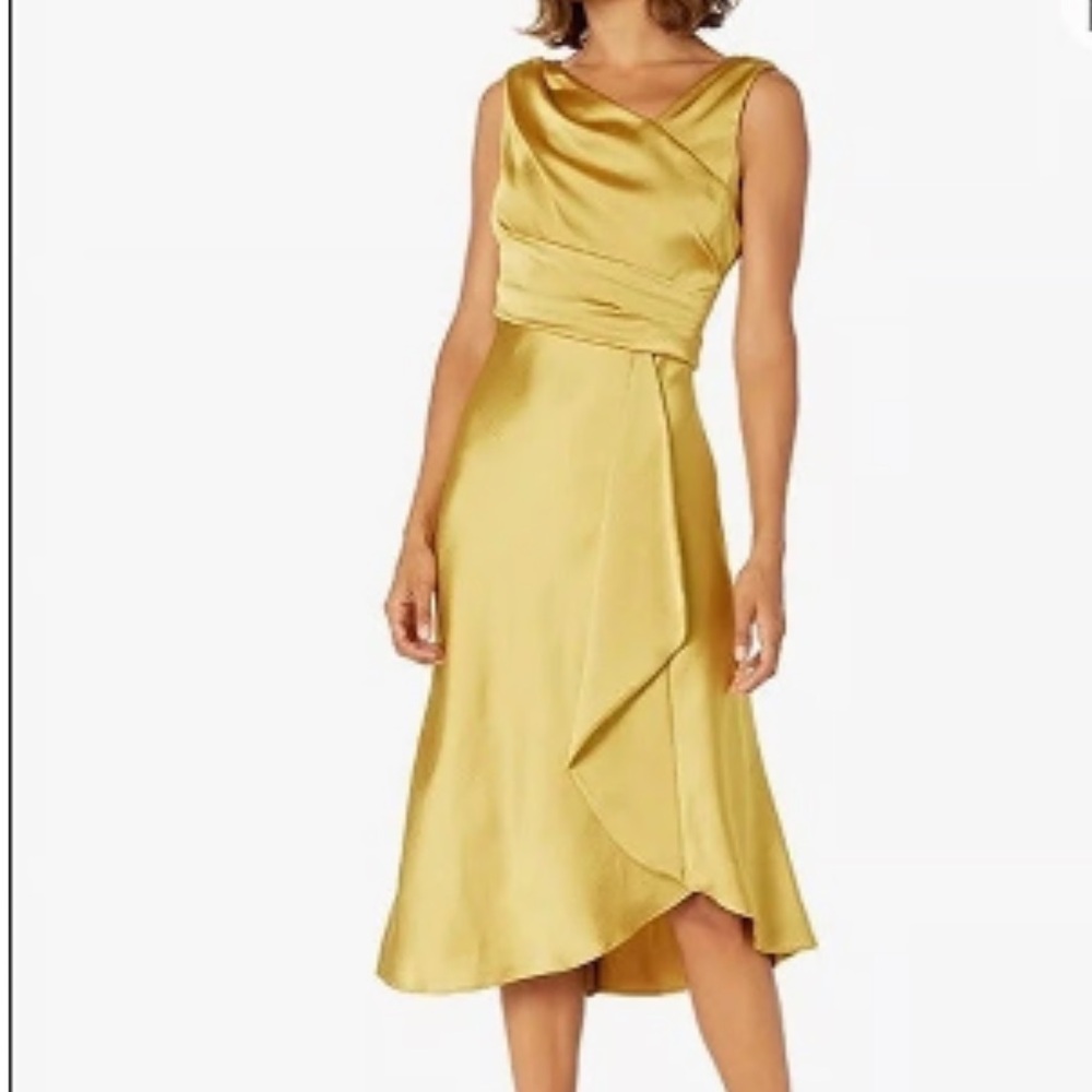 Just Taylor Yellow/Gold Midi Dress Size 12